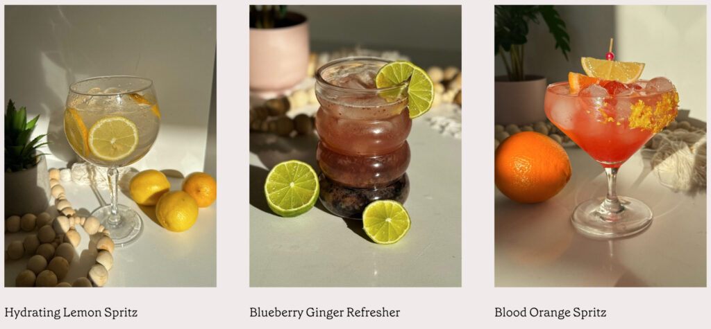 Mocktail page of Callie Gullickson's new website.